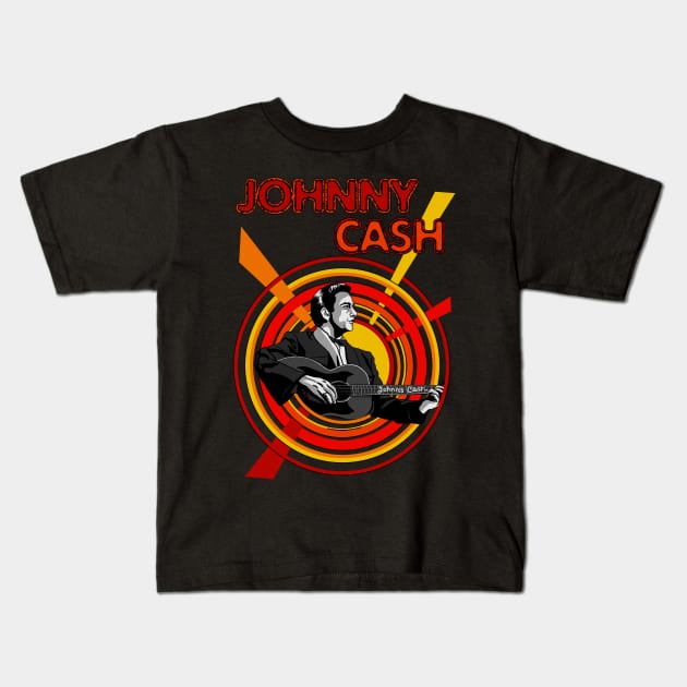 Johnny Cash Kids T-Shirt by HelenaCooper